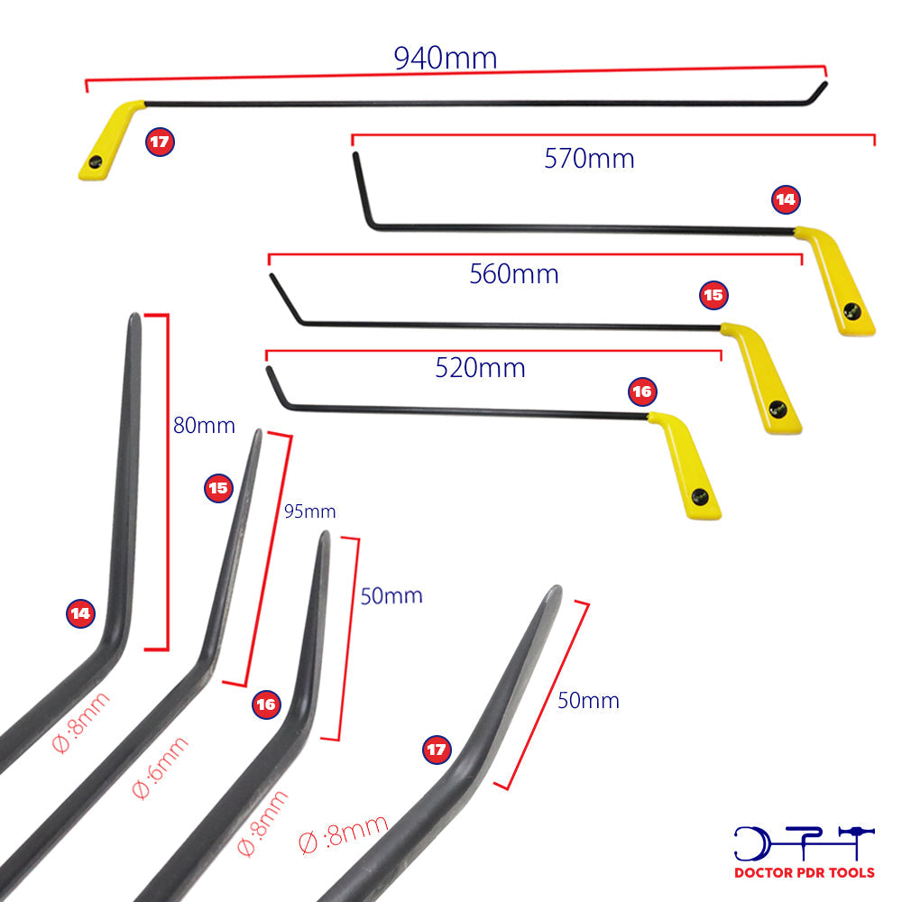 pdr hook tools bar set 25 pcs high carbon steel high quality heat treated rods