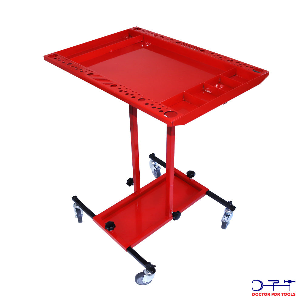 metal folding stand with wheels for rods