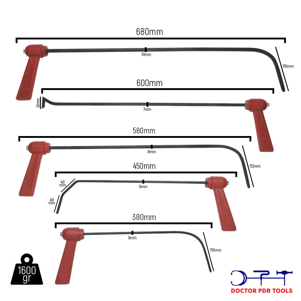 5pcs set polished heat treated spring steel plastic handle