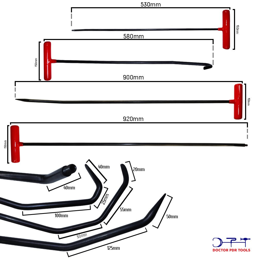 pdr push rods 53 pcs 360 rotating set