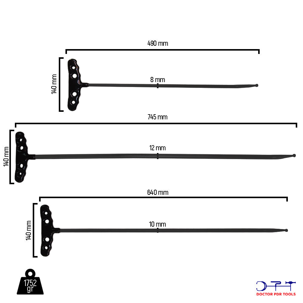 3 pcs stick set chrome plated